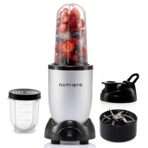 NutriPro Juicer Mixer Grinder - Smoothie Maker - 500 Watts (2 Jars & 1 Blade, Silver) - 2 Year Warranty